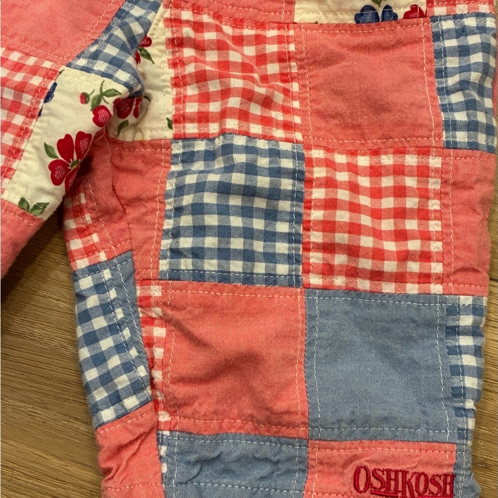 VTG OshKosh B'gosh Kids Patchwork Pants Shorts Vintage  12 Mth - Picture 2 of 4